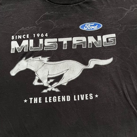 Ford Mustang Since 1964 Racing Graphic Black T-Shirt 100% Cotton XXL - Picture 5 of 8